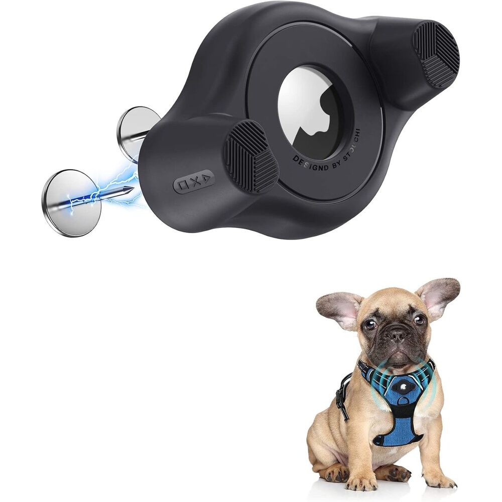 Stouchi AirTag Holder Case for Dog Collar Harness Pet Mount Pin Buckle Lock